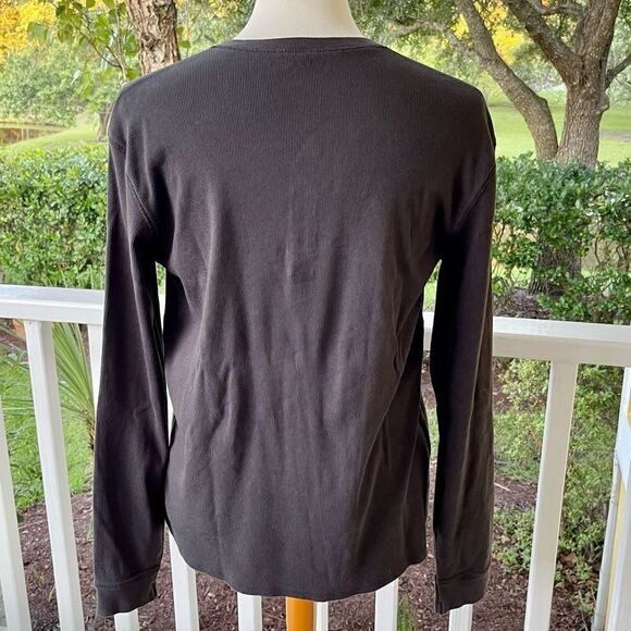 Burt’s Bees Baby 4 button Henley Shirt. Medium. Black. - Picture 3 of 5